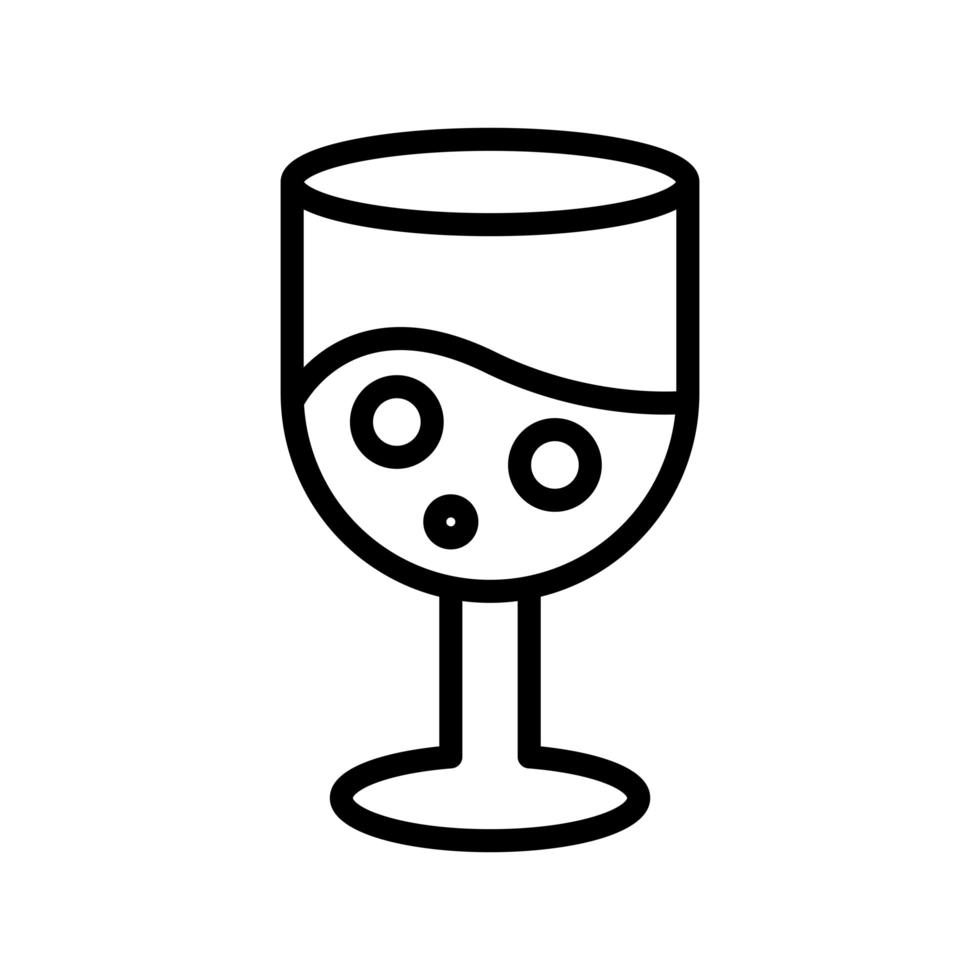 wine cup line style icon vector