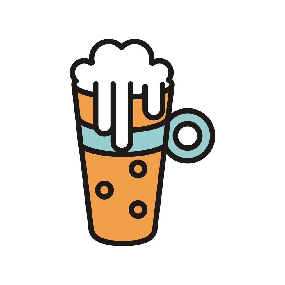 beer jar drink international day fill style vector