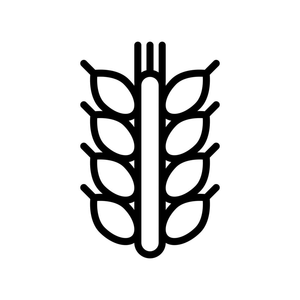 wheat spike line style icon vector