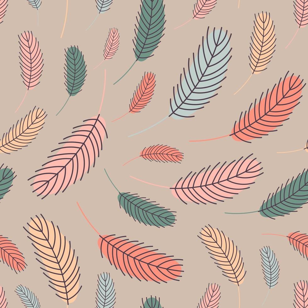 Feathers seamless pattern. Vector illustration