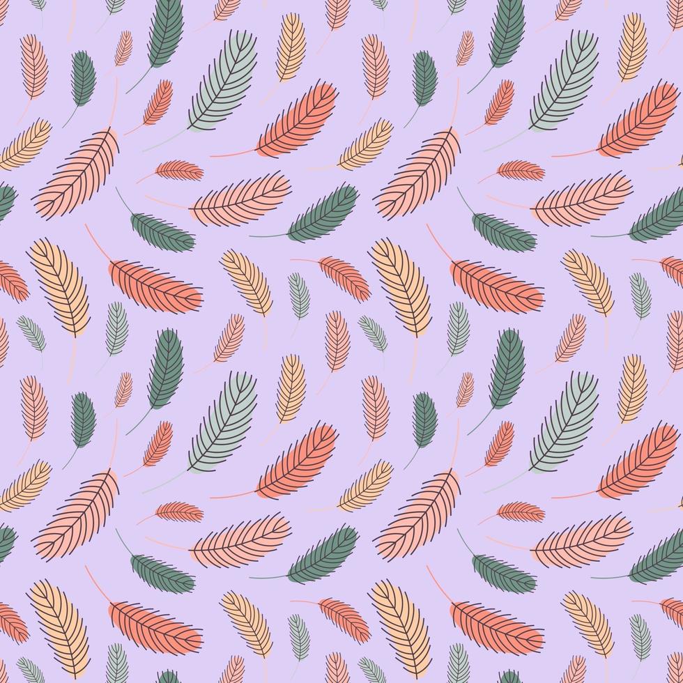 Feathers seamless pattern. Vector illustration