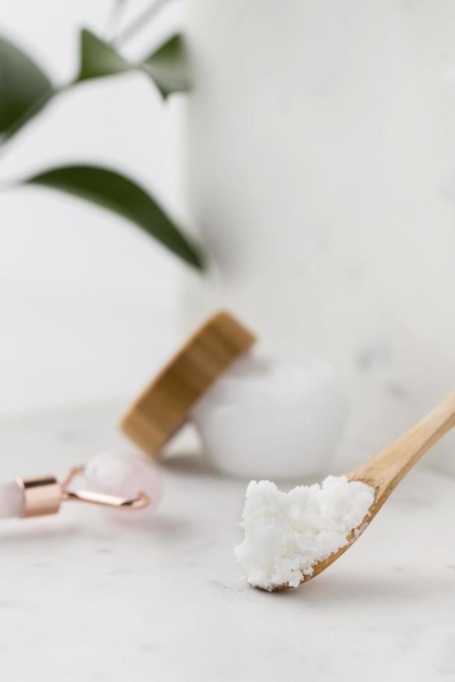 Shea butter beauty treatment assortment background 2459722 Stock Photo