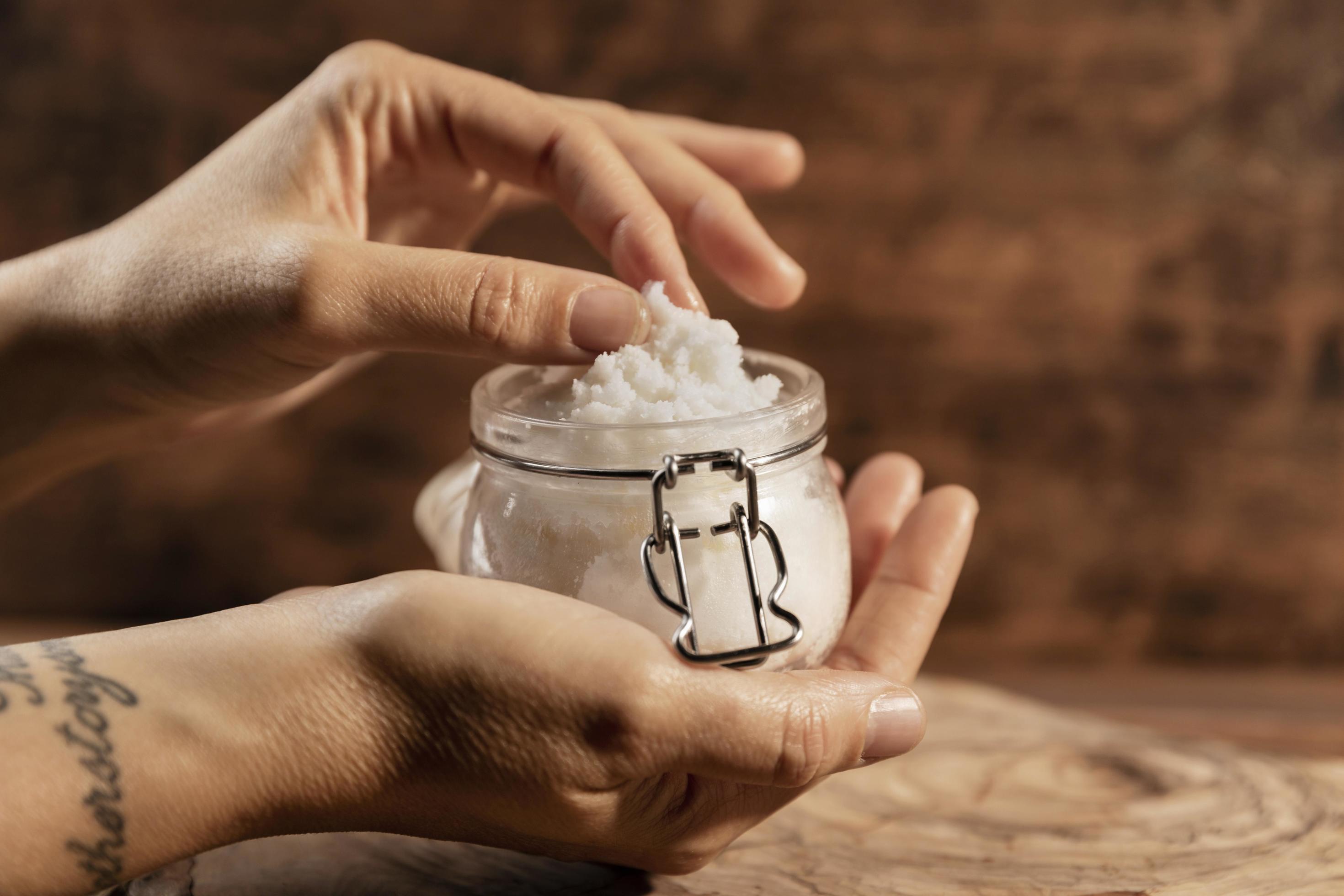 Shea butter beauty treatment assortment background 2459779 Stock Photo