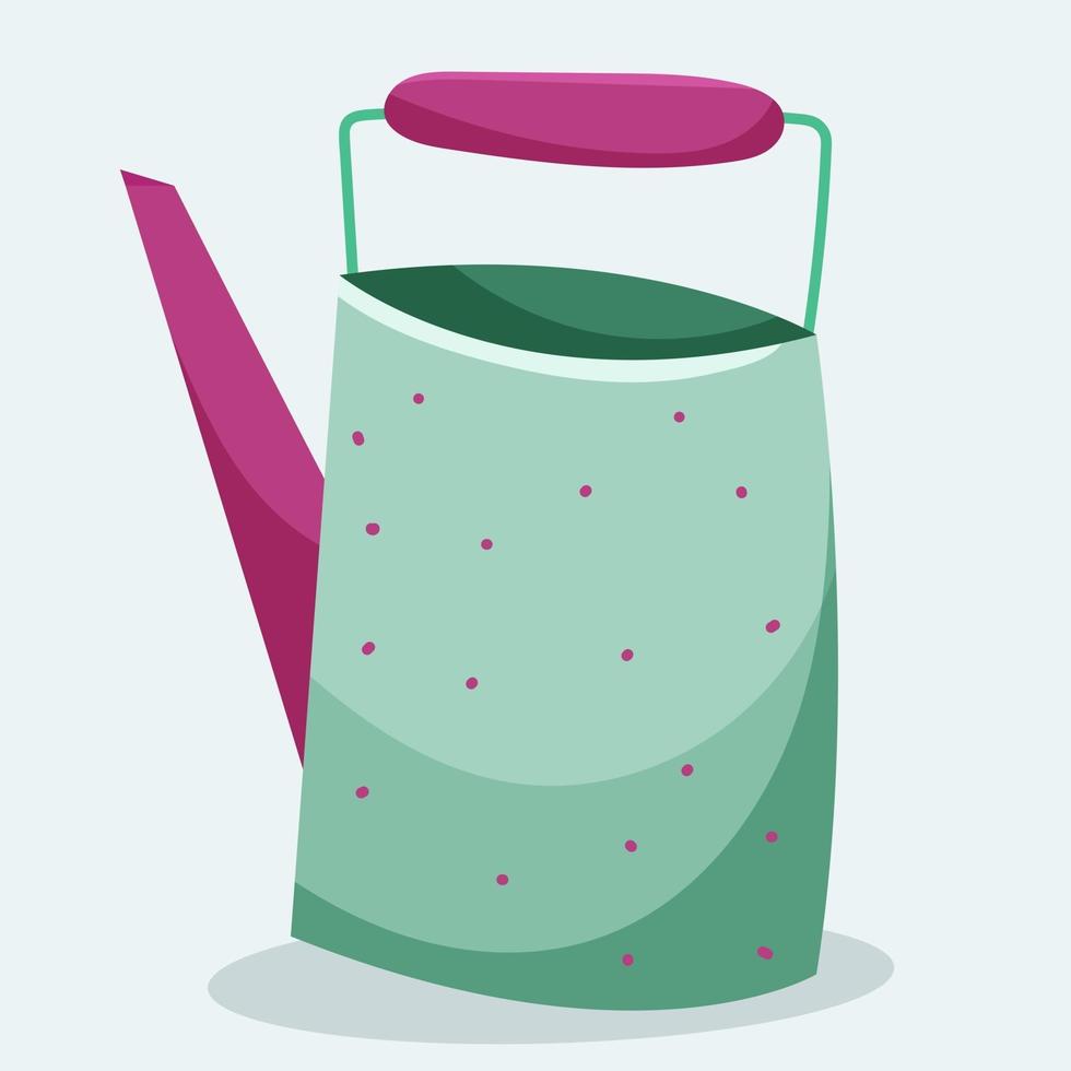 green watering can isolated vector
