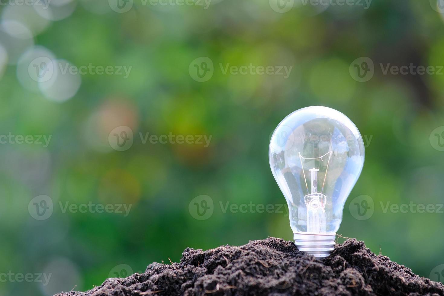 Fondo de bombilla y espacio para el concepto de idea foto