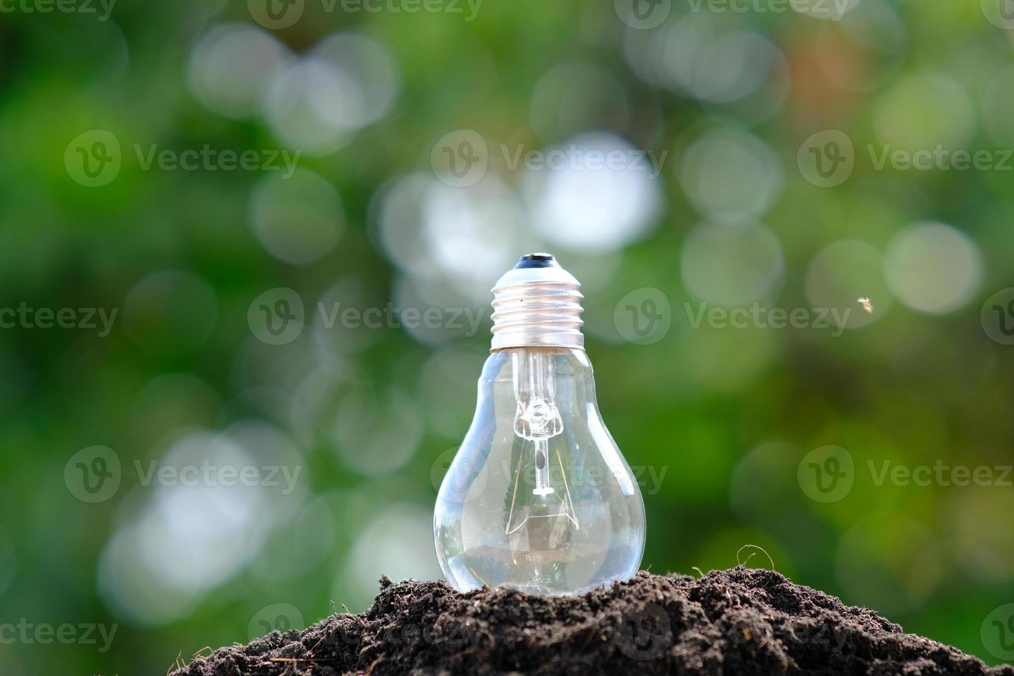 Fondo de bombilla y espacio para el concepto de idea foto