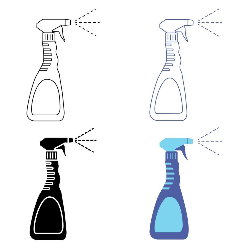 Botella de spray en spray de alcohol antibacteriano de estilo de contorno vector