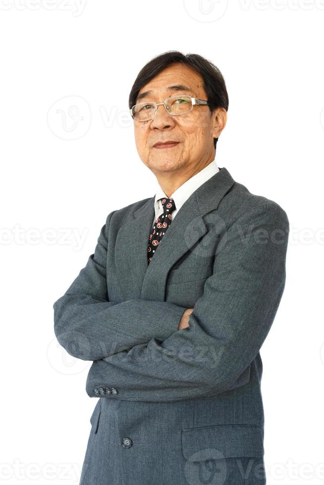 Businessman with glasses on white isolated background photo