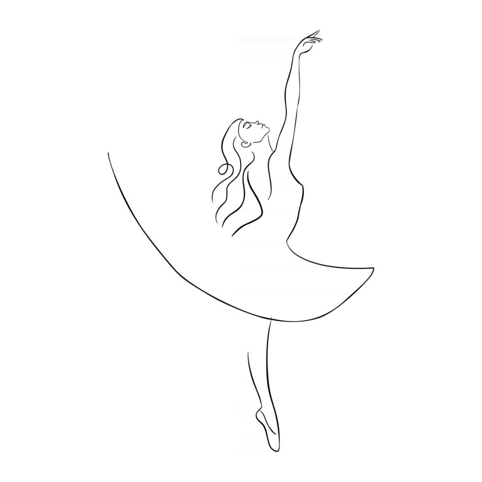 dibujo de una línea bailarina vector illustartion