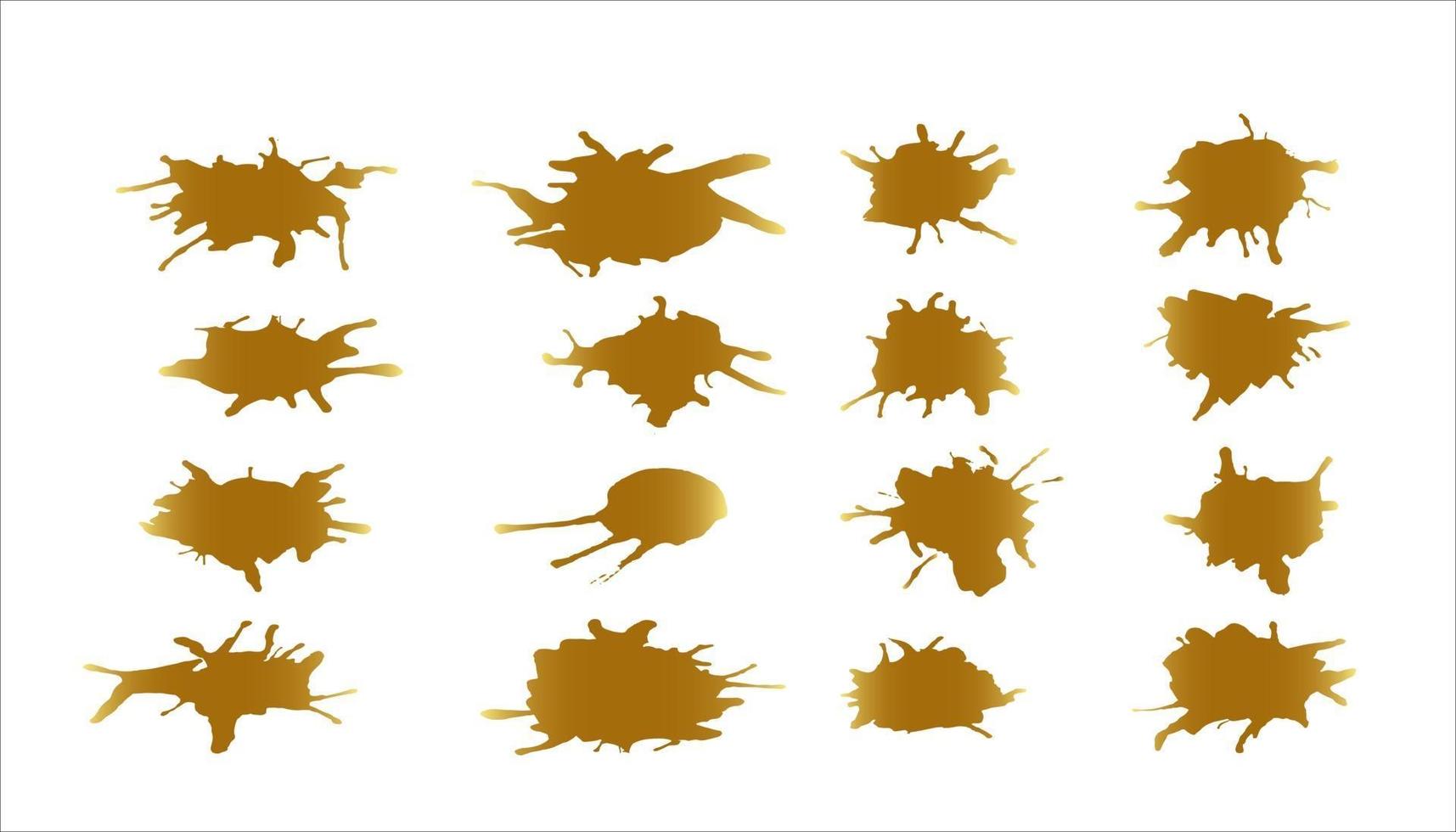 salpicaduras de tinta grunge oro vector