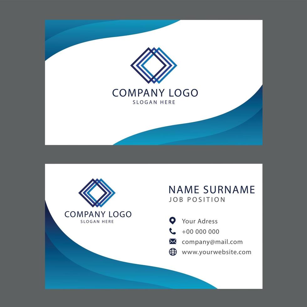 Blue and White Business Card vector