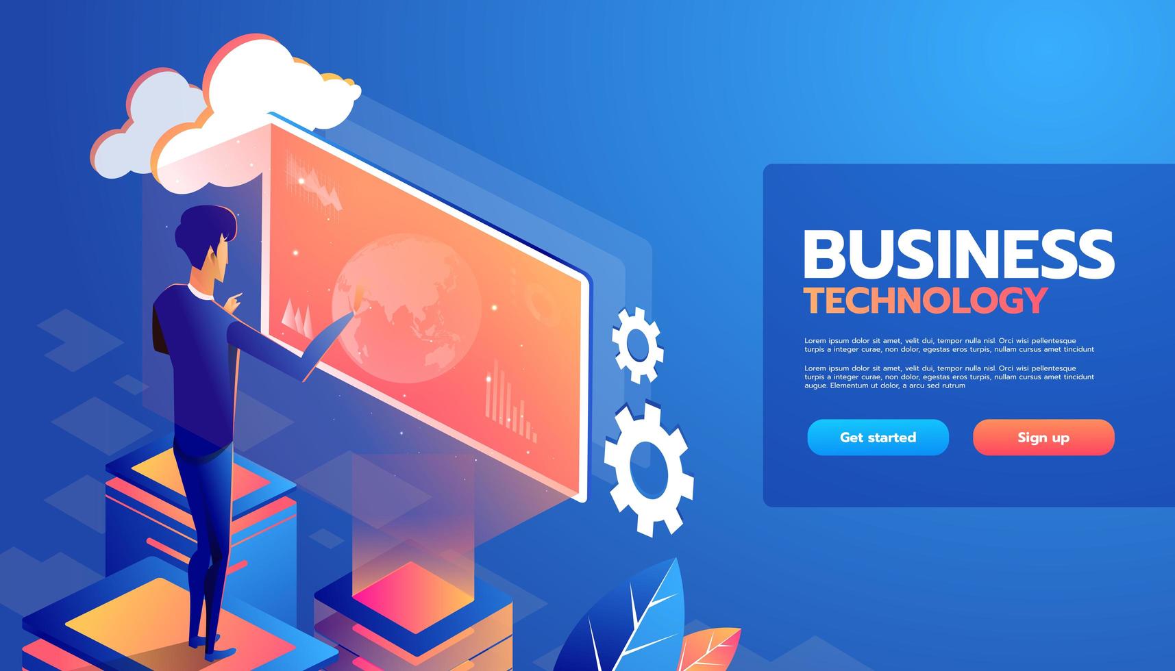 People interacting with charts and analysing statistics. Data visualisation concept. 3d isometric vector illustration.