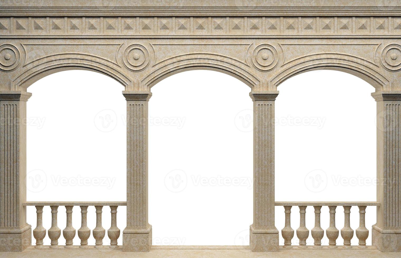 Marble antique wall arcade of the ancient world photo