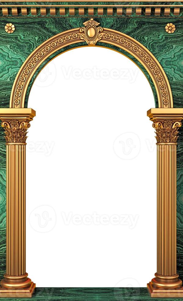 Golden luxury classic arch portal with columns photo