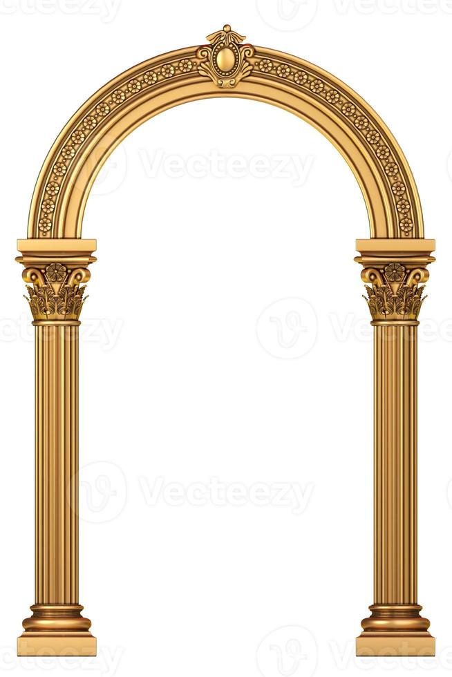 Golden luxury classic arch portal with columns 2460711 Stock Photo at