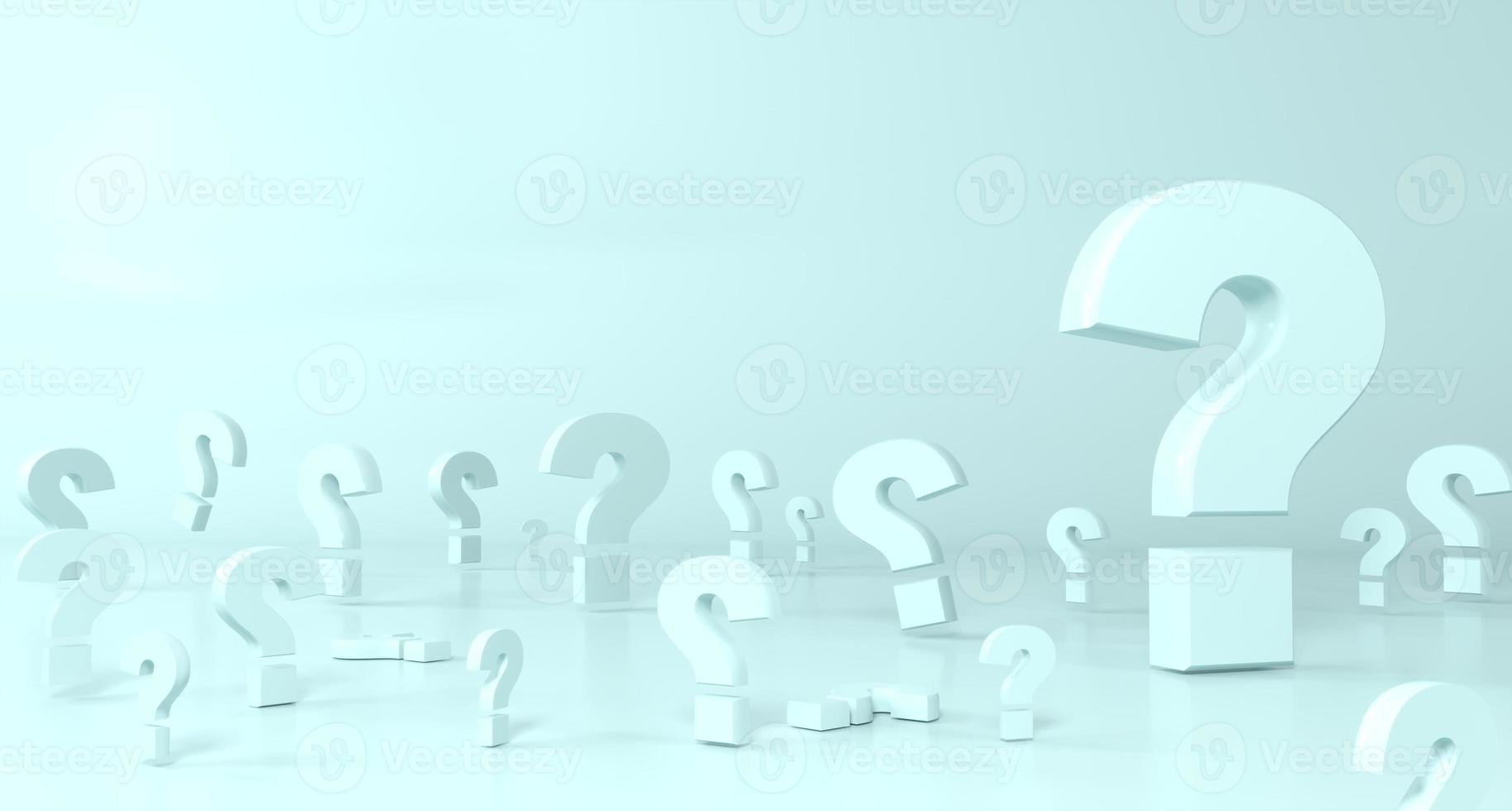 Concept 3d many question marks photo