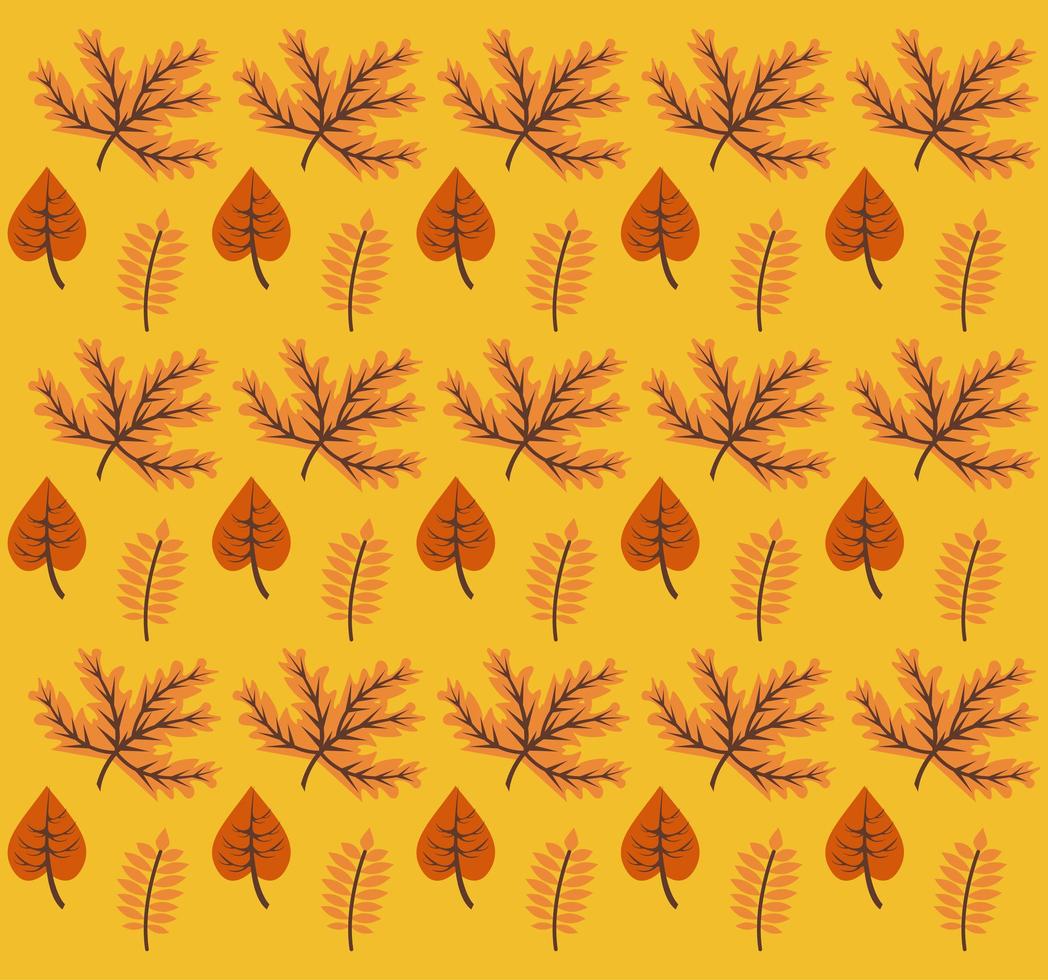 enjoy autumn poster with leafs pattern vector