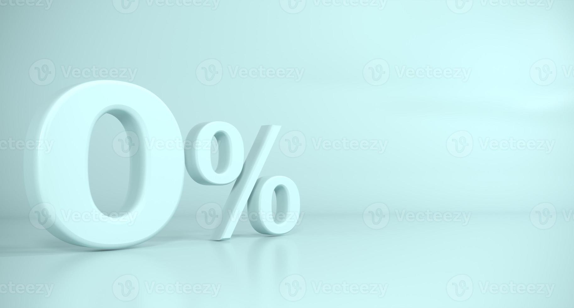 Blue 3d sign zero percent background photo