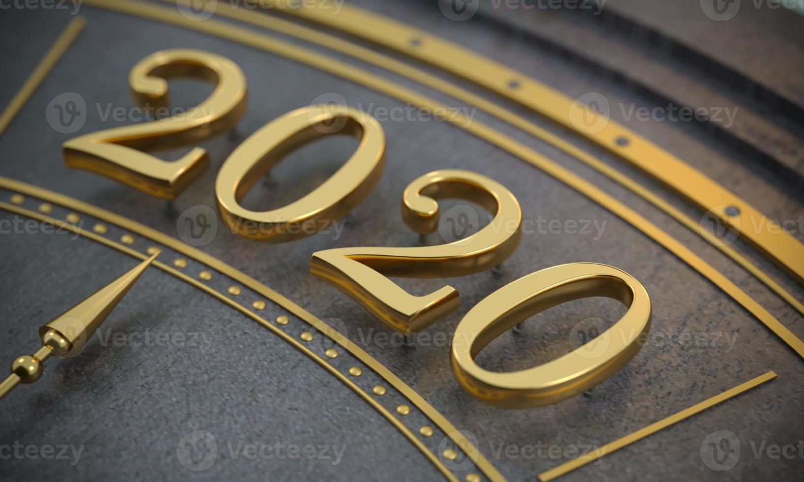 año nuevo dorado número 2020 cerrar foto