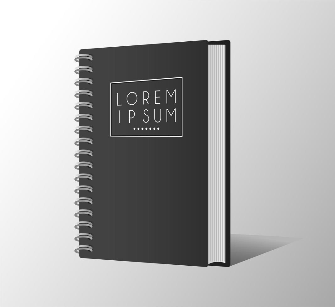 notebook mockup color black icon vector