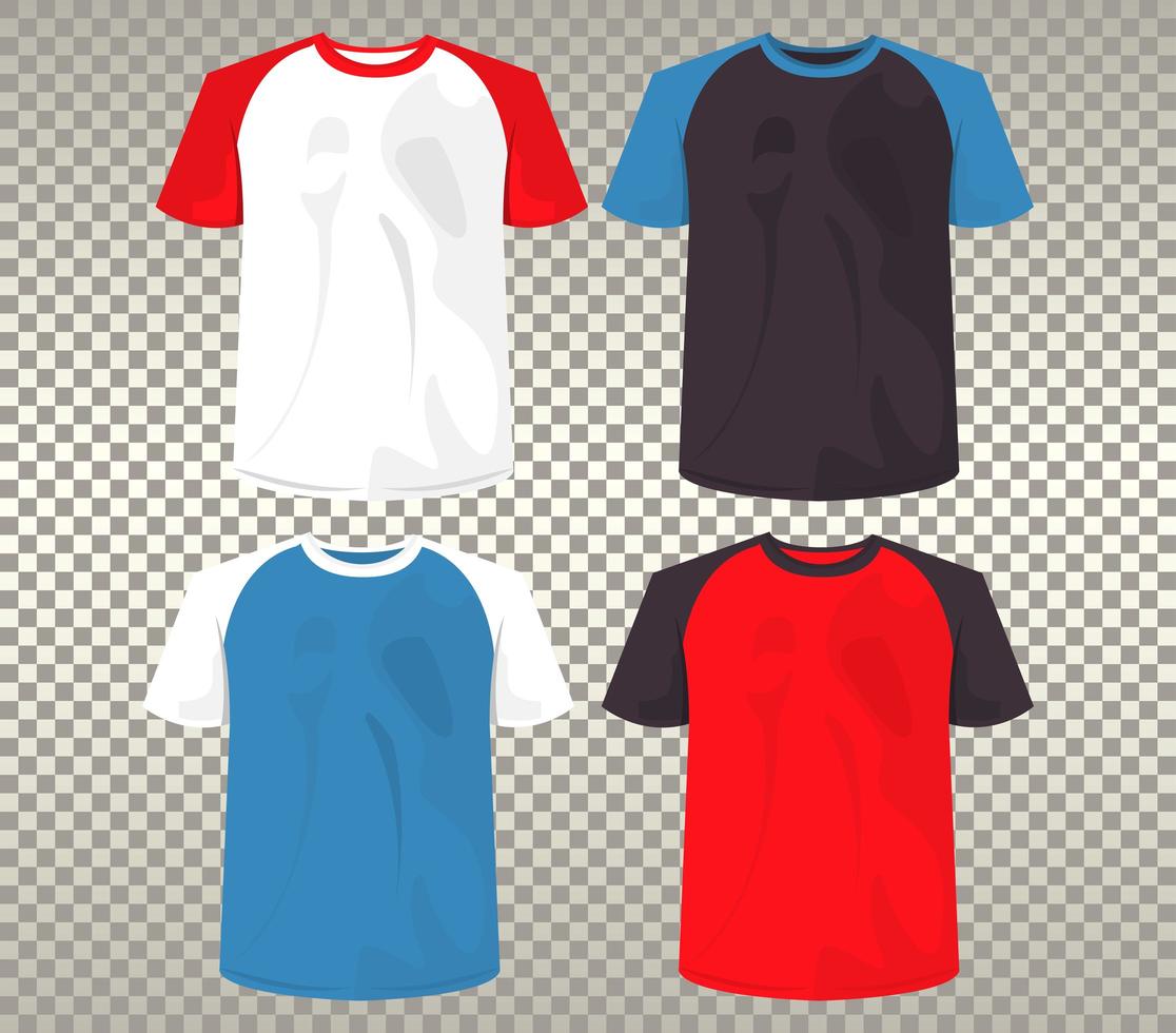 cuatro maquetas de camisetas establecen colores vector