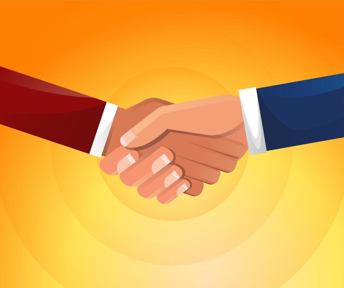 Handshake. Businessmen shake hands. Business partners make a deal. Vector illustration