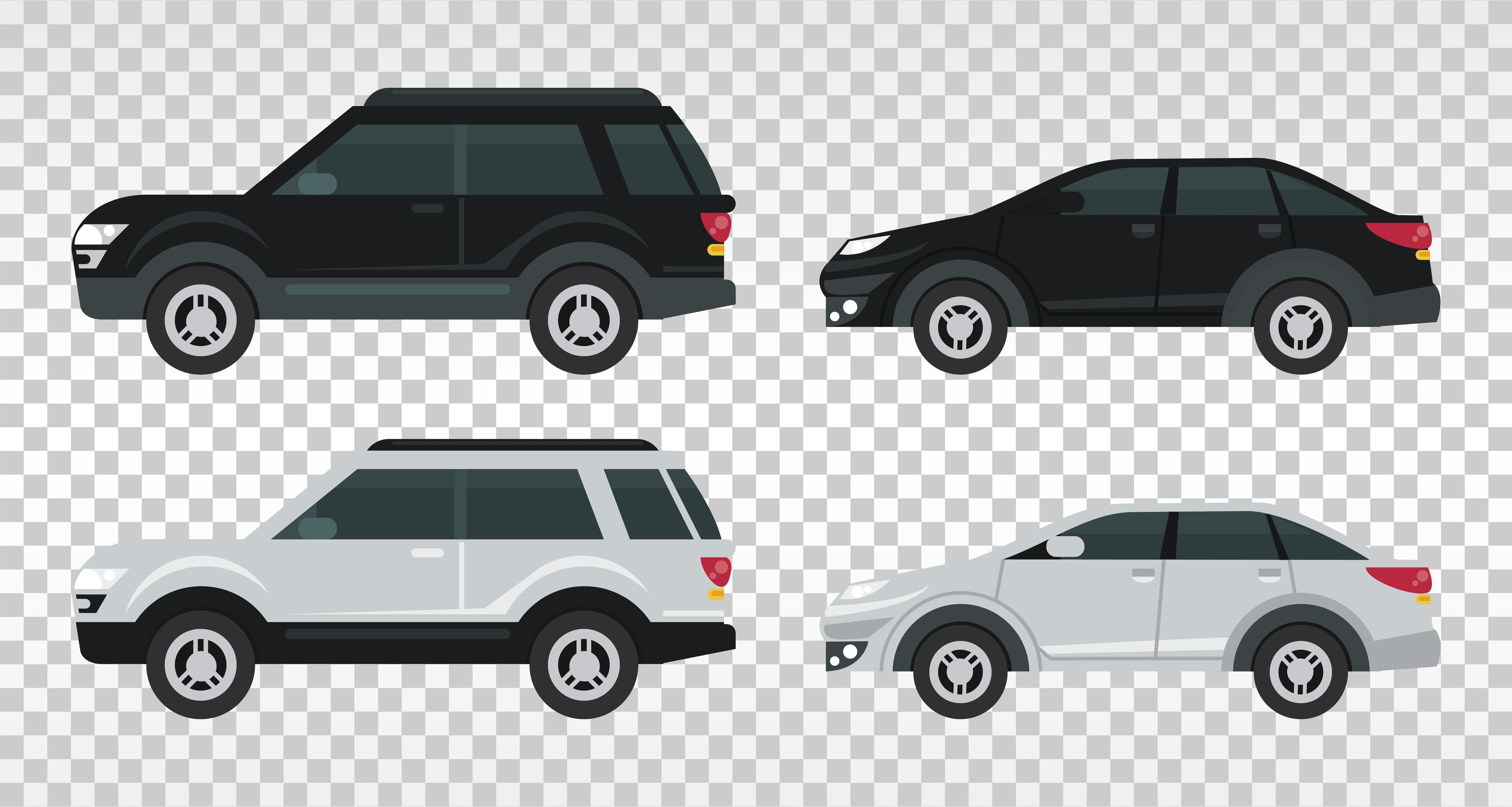 mockup cars colors black and white isolated icons 2461373 Vector Art at