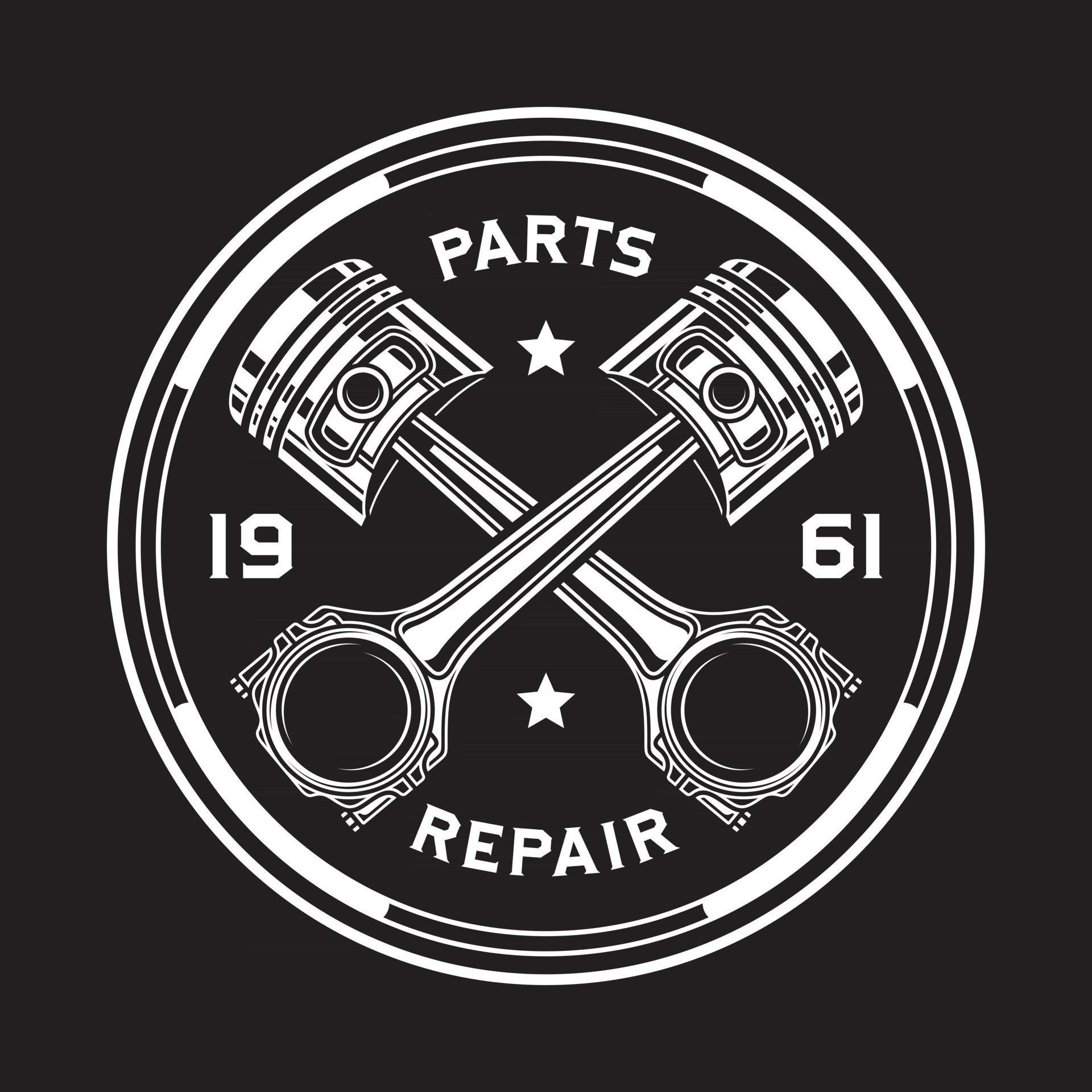 Crossed Pistons On Black 2461631 Vector Art at Vecteezy