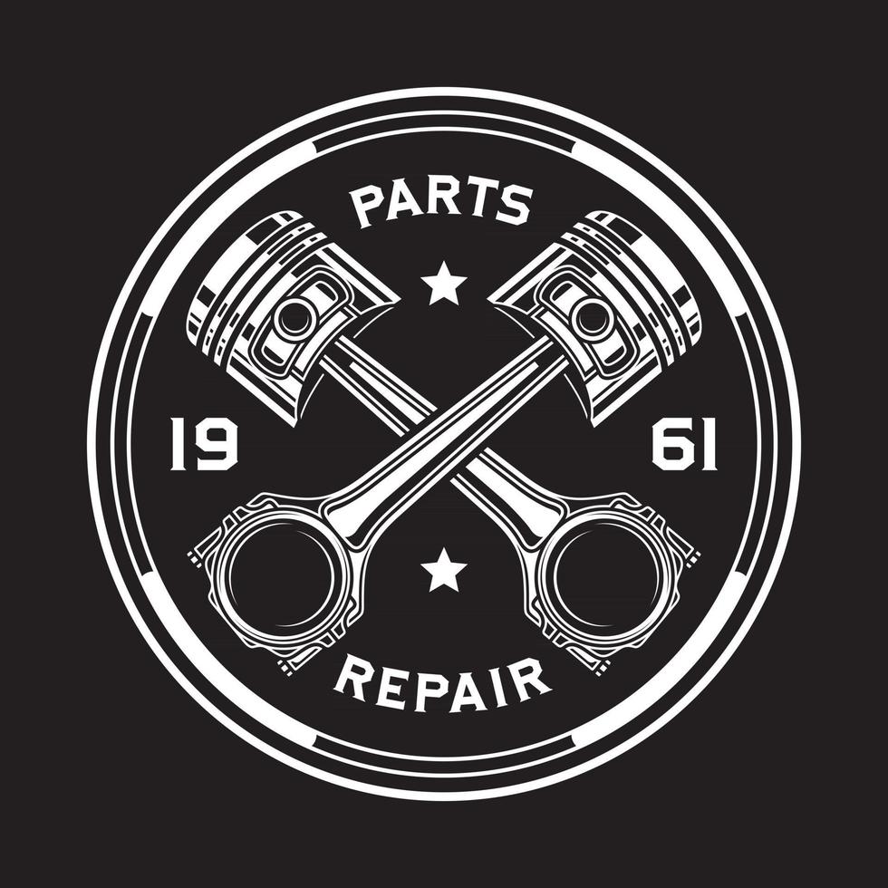 Crossed Pistons On Black vector