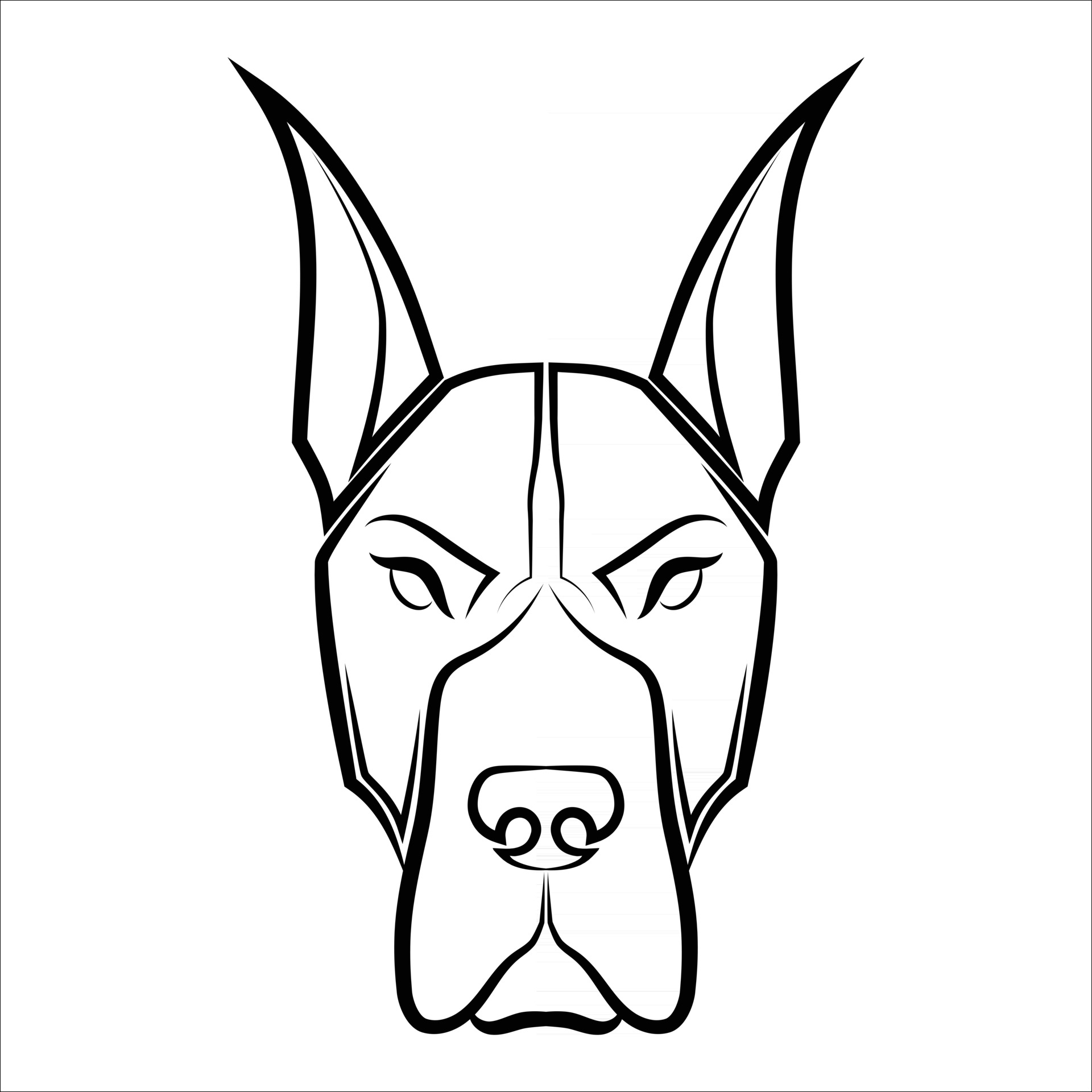 Black and white line art of Great Dane dog head Good use for symbol mascot  icon avatar tattoo T Shirt design logo or any design 2461645 Vector Art at  Vecteezy