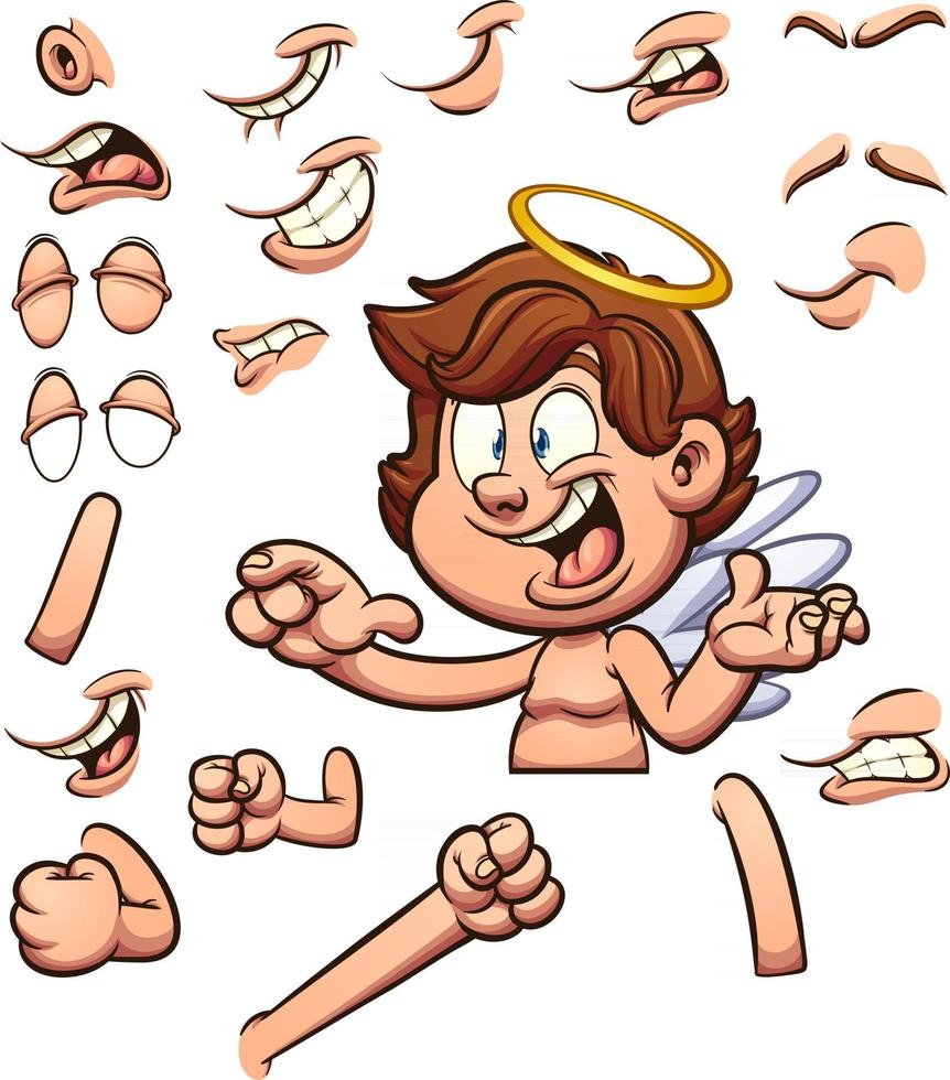 personaje de ángel de dibujos animados vector