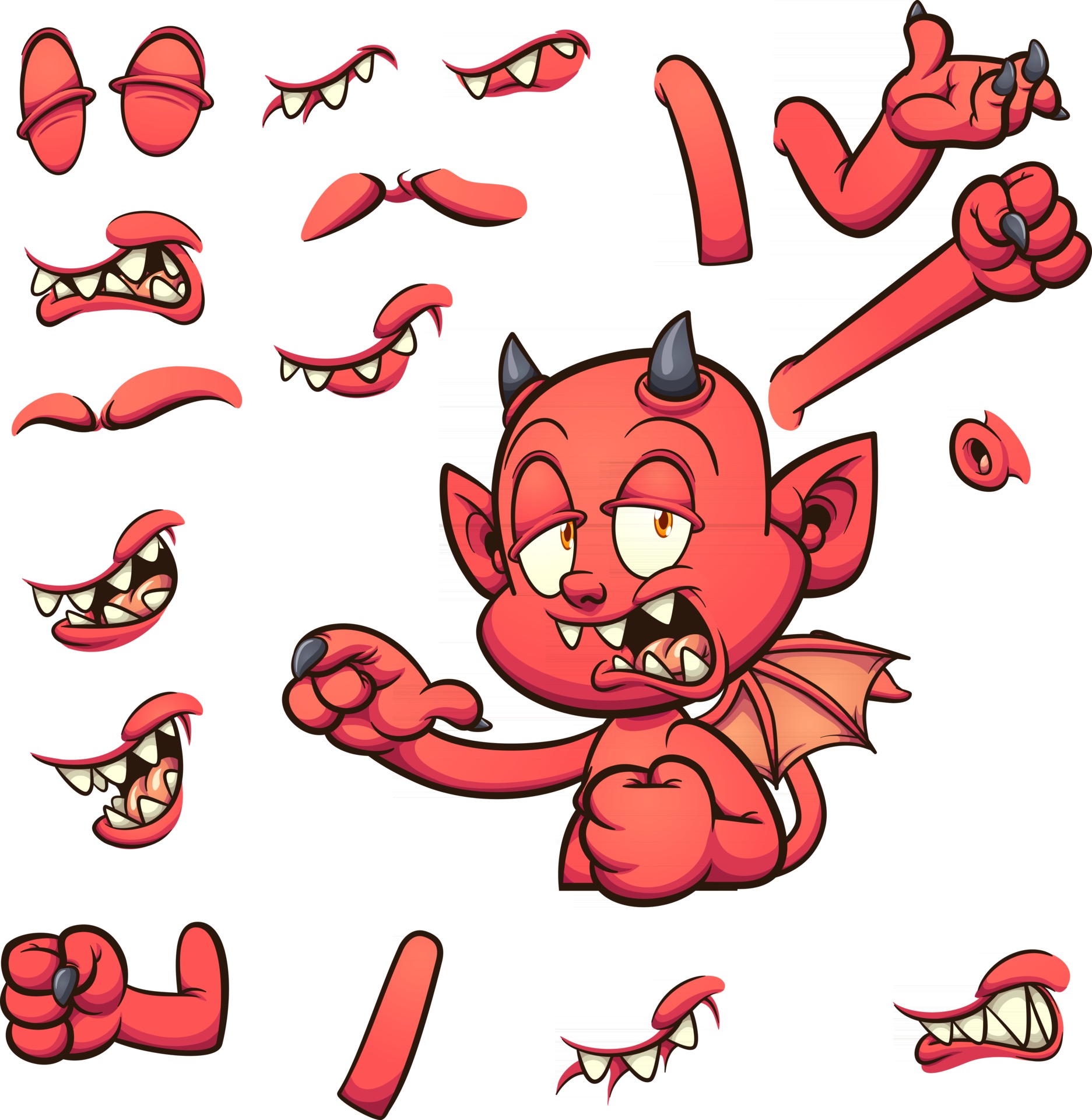 Devil cartoon character 2461842 Vector Art at Vecteezy