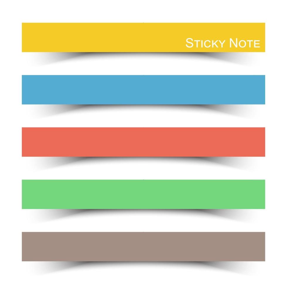 Sticky note with flat color vector