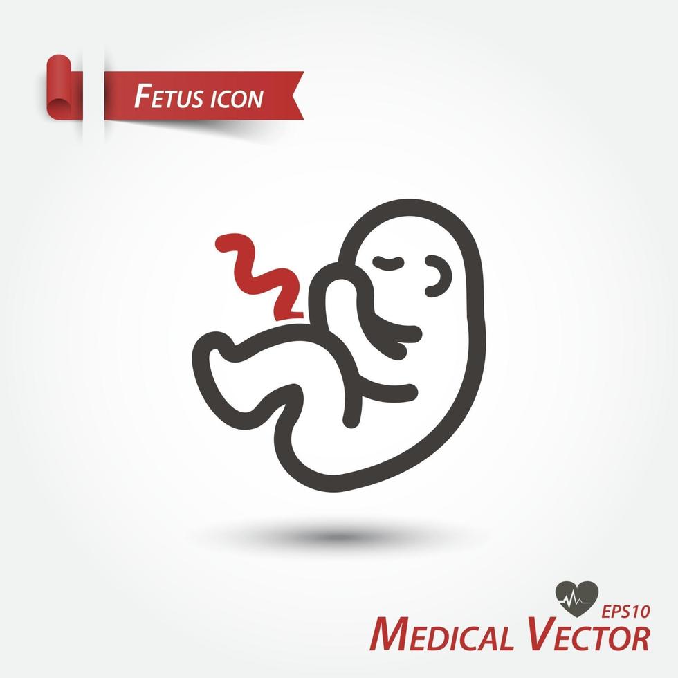 icono de feto vector médico