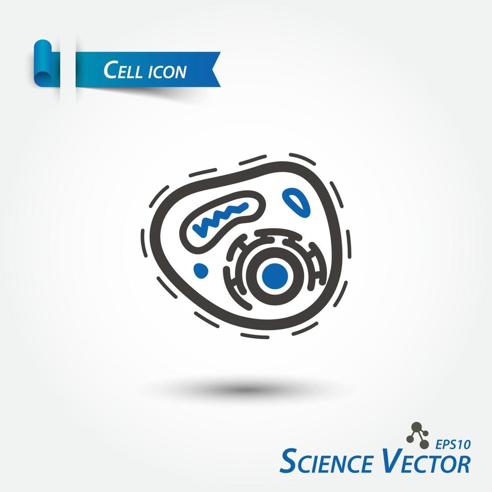 vector científico de bacterias icono de celda