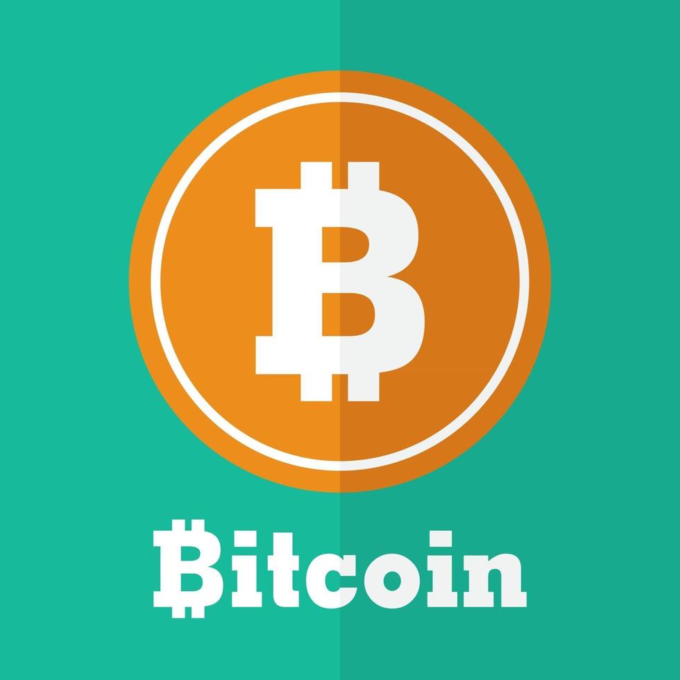 Bitcoin symbol  Flat design vector