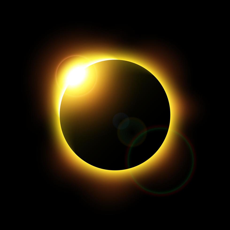 eclipse de sol y vector de llamarada