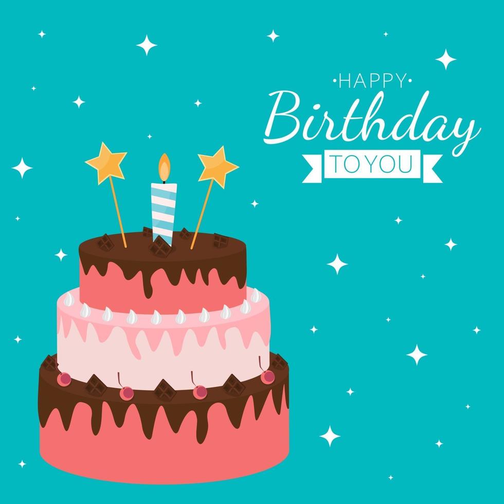 lindo, feliz cumpleaños, plano de fondo, pastel, icono, con, velas vector