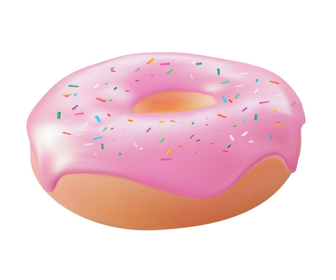 donut dulce sabroso realista 3d vector