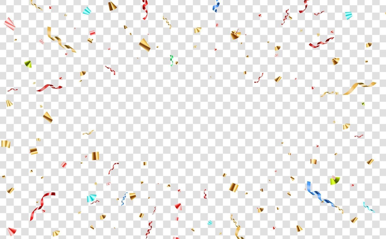 Abstract Confetti and Glossy Glitter Ribbon for Party Holiday Background vector