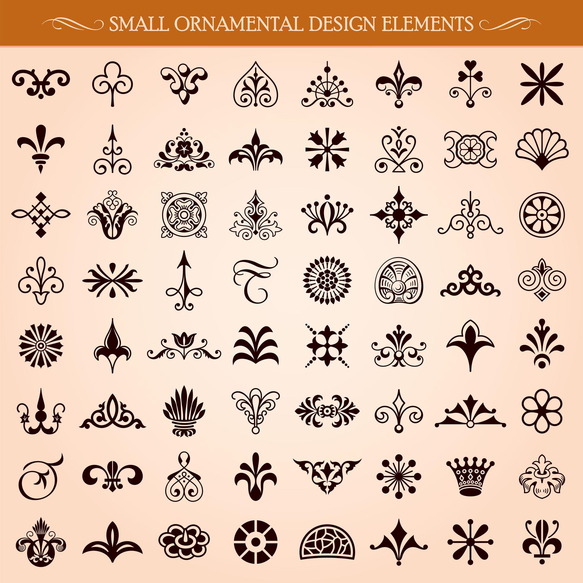 Small Ornamental Design Elements Vector 2462373 Vector Art At Vecteezy