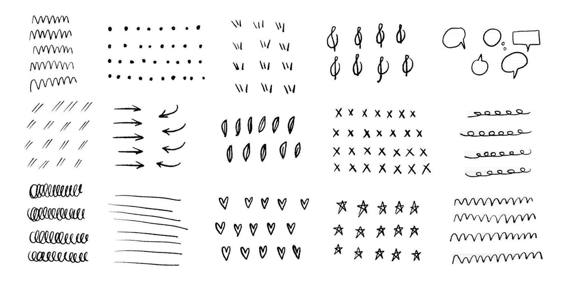 Hand drawn set vector