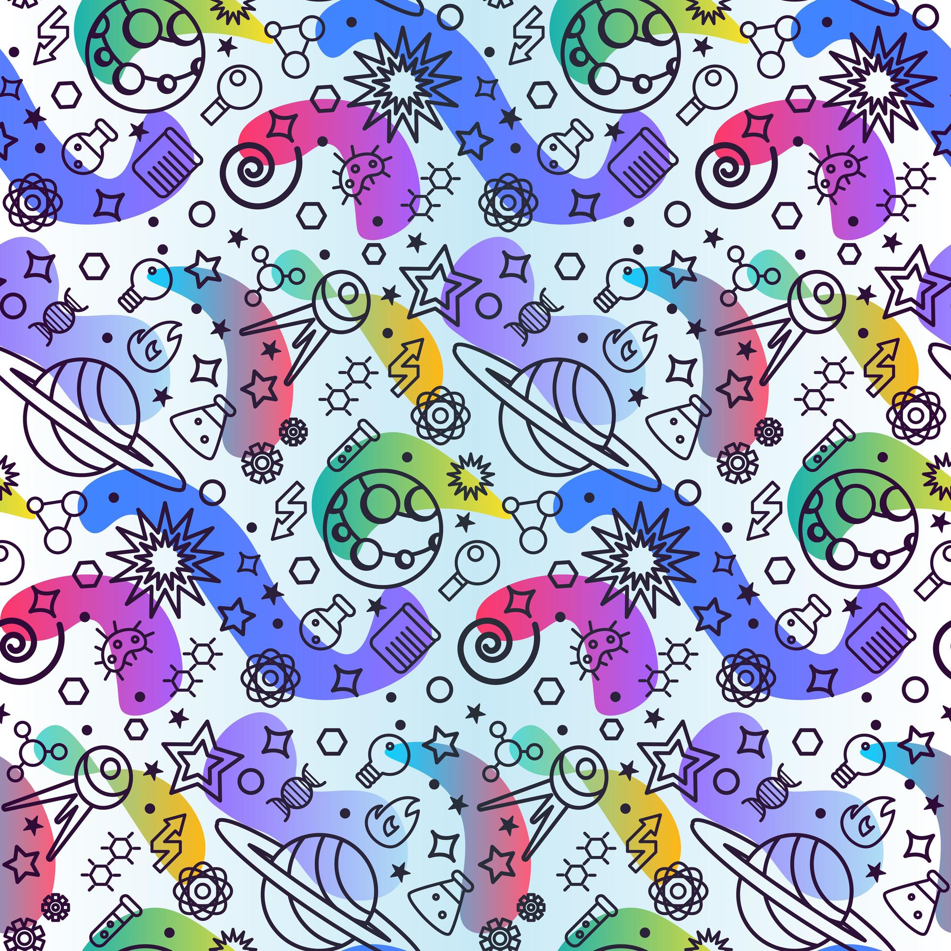 Space universe science seamless pattern vector 2462428 Vector Art at