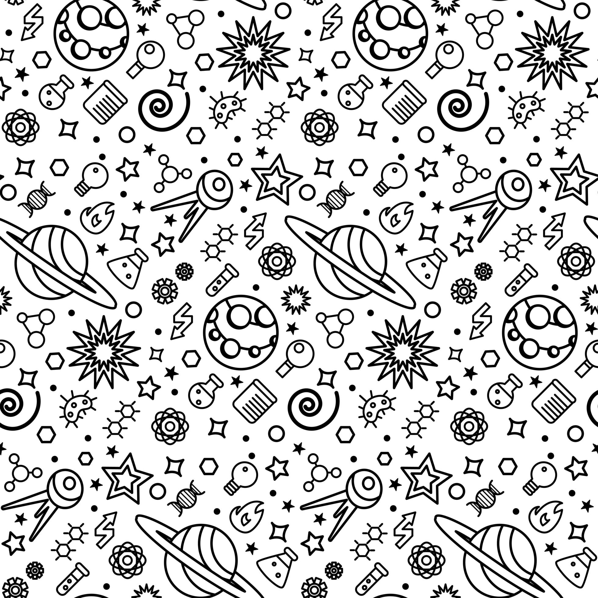 Space universe science seamless pattern vector 2462480 Vector Art at
