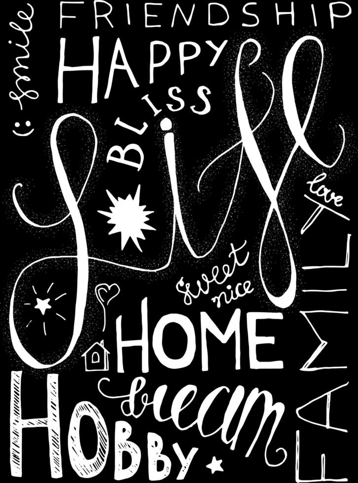 Poster Happy Sweet Life Original Hand Drawn Quote vector