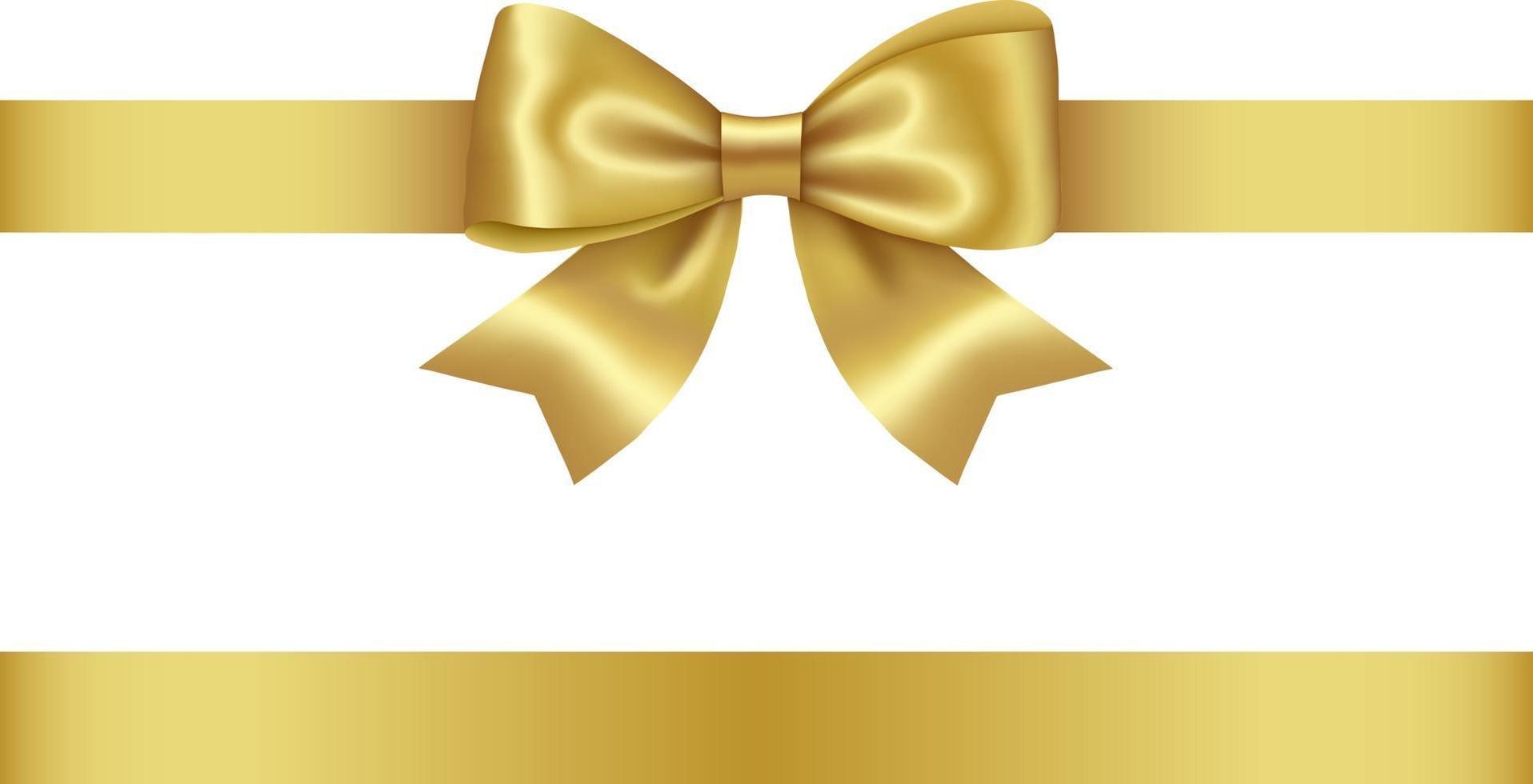 gold bow and ribbon vector