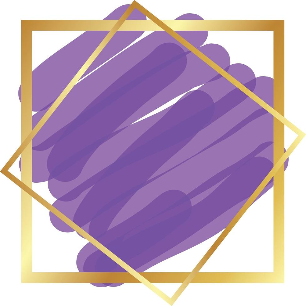 Watercolor Golden Frame Design vector