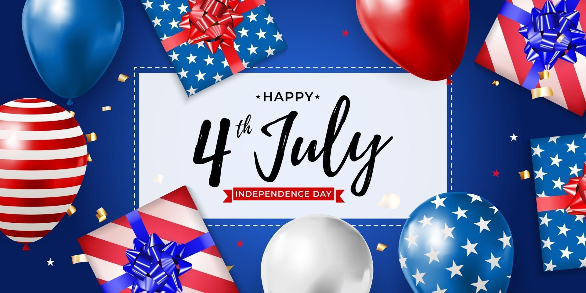 July 4, Independence Day in USA Background. Can Be Used as Banner or Poster. vector