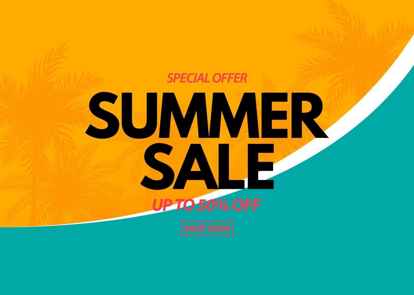 Summer sale poster. Natural Background with Tropical Palms vector