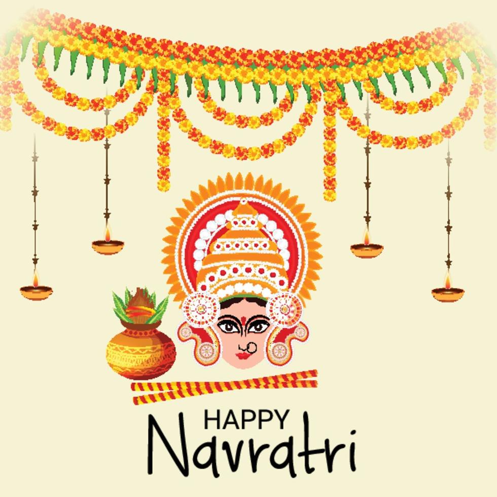 Vector illustration of a Background for Happy Navratri Celebration